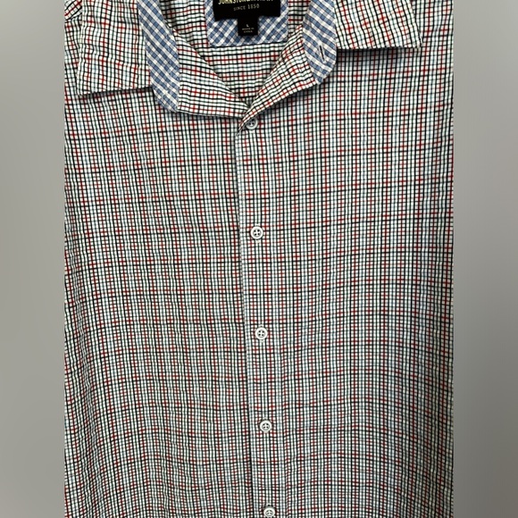 Johnston & Murphy Plaid Button Down Shirt Size L Holiday Occasion Casual Office - Picture 4 of 9